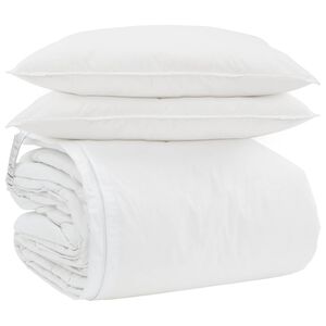 vidaXL Teki komplekt padjaga 3 pcs Valge Down Feather