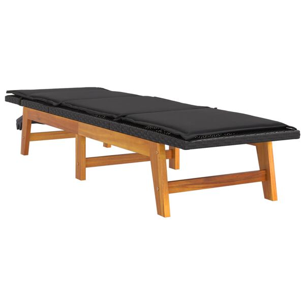 vidaXL p&auml;evitustool padjaga, pol&uuml;rotang ja akaatsiapuit