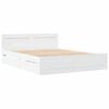 vidaXL Voodi raam peaga sahtliga 2 pcs Valge 150 x 200 cm Tehispuit