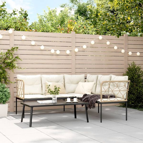 vidaXL aiadiivani komplekt koos patjadega, must, teras ja tekstileen