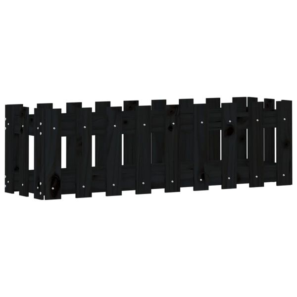 vidaXL aia disainiga kõrgendatud taimelava, must, 100x30x30 cm, mänd