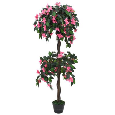 vidaXL kunsttaim rododendron potiga, 310 cm, roheline ja roosa