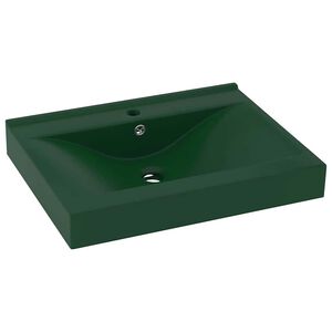 vidaXL valamu kraaniavaga matt tumeroheline 60 x 46 cm keraamiline