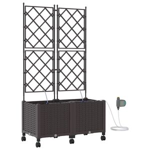 vidaXL Aiakonteiner Kastmise ja Ratastega 2 tk Pruun 80 x 40 x 148 cm