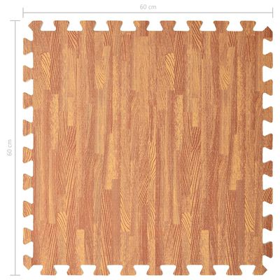 vidaXL põrandamatid 24 tk puidukiud 8,64 ㎡ EVA-vaht
