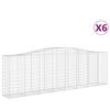 vidaXL kaarekujulised gabioonkorvid 6 tk, 400x50x120/140 cm, raud