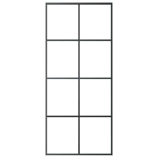 vidaXL liuguks, alumiinium ja ESG-klaas, 90 x 205 cm, must