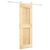 vidaXL Libisev uks Looduslik ja Valge 70 x 210 cm Tahke m&auml;nnipuit