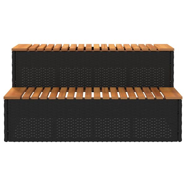 vidaXL mullivann Step must 100x50x50,5 cm pol&uuml;rotangist ja akaatsiast