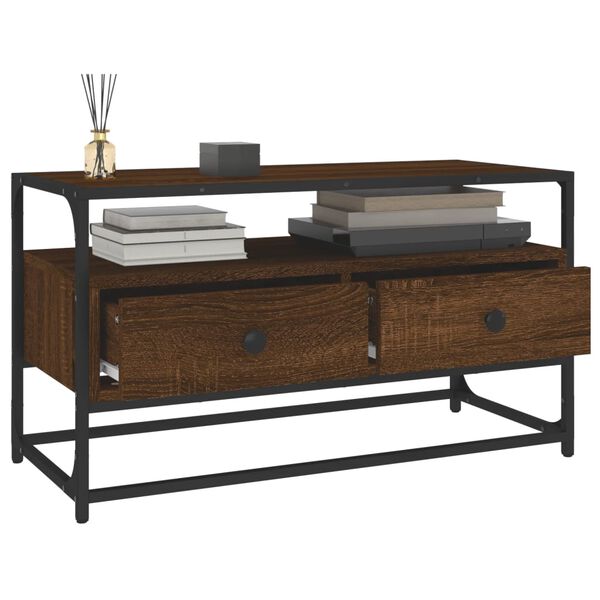 vidaXL telerikapp, pruun tamm, 80x35x45 cm, tehispuit