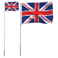 vidaXL Inglismaa lipp ja lipumast, 5,55 m, alumiinium