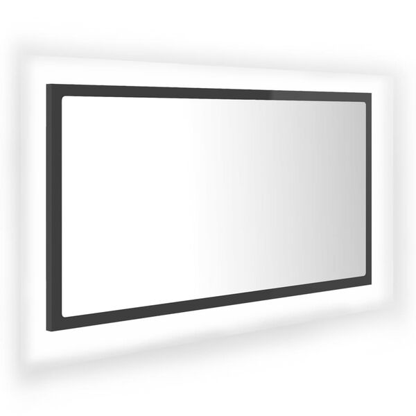 vidaXL LED vannitoa peeglikapp, hall, 80x8,5x37 cm, akrüül