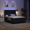vidaXL LED Box Spring Voodi madratsiga peaga Must 160 x 200 cm kangas