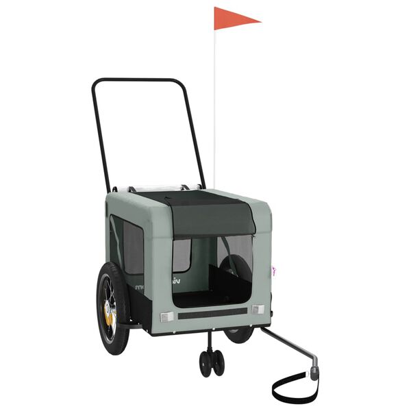 vidaXL lemmiklooma ratta järelkäru, hall ja must, oxford kangas/raud