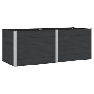 vidaXL K&otilde;rgendatud aia taimelava Must 250 x 100 x 91 cm