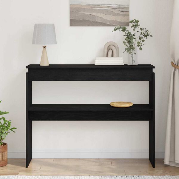 vidaXL Konsoollaud Must tamm 80 x 30 x 102 cm Tehispuit