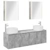 vidaXL Vannitoa kapikomplekt 5 pcs Betoonhall Tehispuit