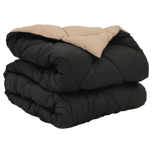 vidaXL T&auml;ispika aasta tekk Must ja taupe 220 x 135 cm Mikrokiud