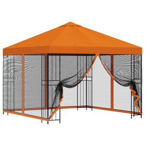 vidaXL Aia telk k&uuml;lgseintega 3 x 3 m Oranž Pol&uuml;ester ja teras 190 gsm