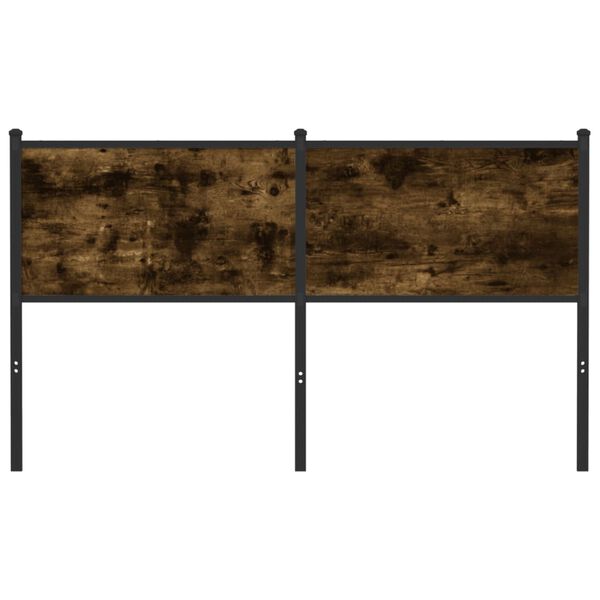 vidaXL voodipeats suitsutatud tamm 150 cm tehispuit ja teras