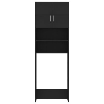 vidaXL pesumasinakapp, must, 64 x 25,5 x 190 cm, puitlaastplaat