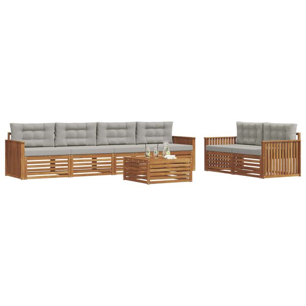 vidaXL V&auml;li diivanikomplekt padjaga 7 pcs Looduslik ja Hele Hall