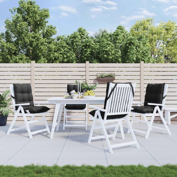 vidaXL madala seljatoega toolipadjad 4 tk, must, oxford kangas