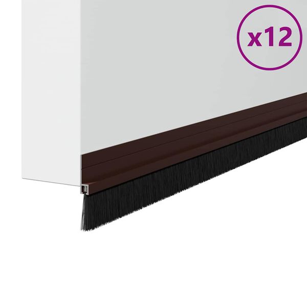 vidaXL Isekleebivad Uksed Brush Seibid 12 pcs Pruun 100 cm