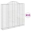 vidaXL kaarekujulised gabioonkorvid 15 tk, 200x30x180/200 cm, raud