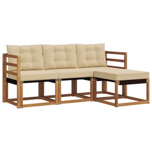 vidaXL V&auml;li diivanikomplekt padjaga 4 pcs Looduslik ja beež