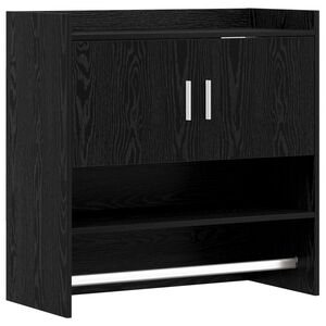 vidaXL Seinariiul Seinale kinnitav Must tamm 80 x 36 x 80 cm Tehispuit