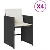 vidaXL aiatoolid patjadega 4 tk, must, pol&uuml;rotang