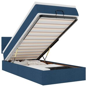 vidaXL ottomani voodi madratsita ja LED, sinine, 100x200 cm, kangas