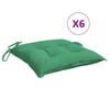 vidaXL tooli istmepadjad 6 tk, roheline, 40 x 40 x 7 cm kangas
