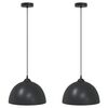 vidaXL rippvalgustid 2 tk, k&otilde;rgusega reguleeritavad, E27, mustad, &Oslash; 30 cm, metall