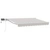 vidaXL Manuaalne varikatus LED-idega Helehall ja valge 3,5 x 2,5 m