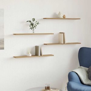 vidaXL seinariiulid 4 tk, k&auml;sit&ouml;&ouml;tamm, 60x20x1,5 cm, tehispuit