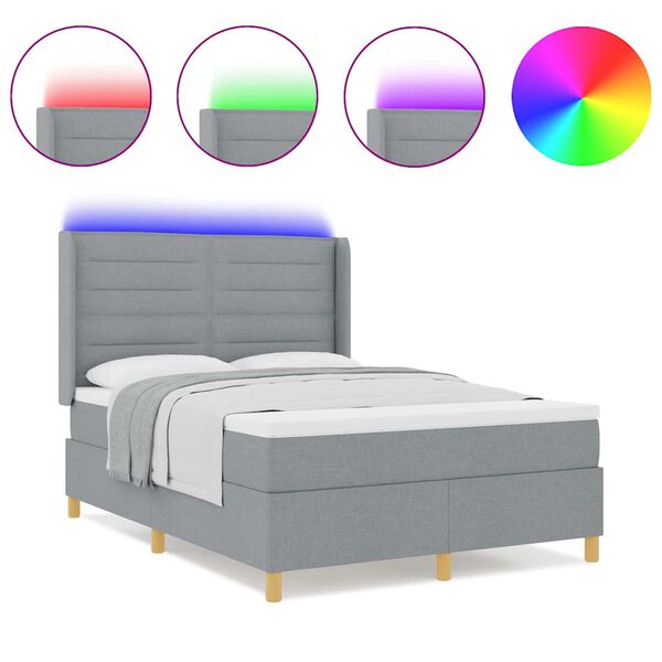 vidaXL Karbi vedrumadrats madratsiga Helehall 140 x 200 cm kangas