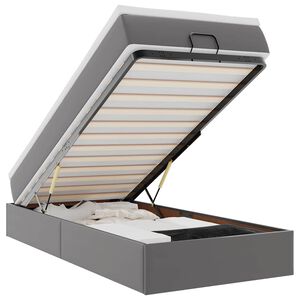 vidaXL Ottomani voodiraam madratsiga, hall, 80x200cm, kunstnahk