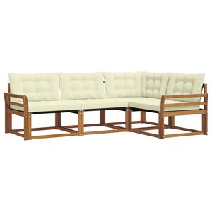 vidaXL V&auml;li diivanikomplekt padjaga 4 pcs Looduslik ja kreem