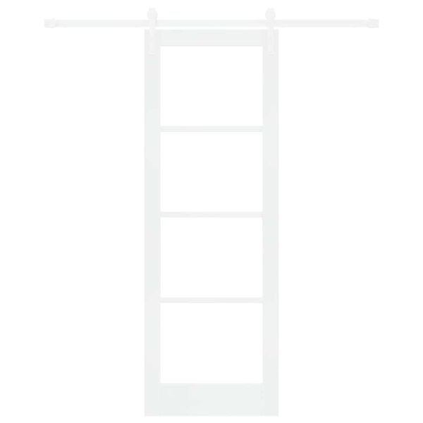 vidaXL Libisev uks ORKDAL Valge 73,5 x 211 cm Soe m&auml;nnipuit ja klaas