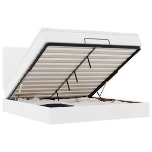 vidaXL Ottomani voodiraam madratsiga, valge, 160x200cm, kunstnahk