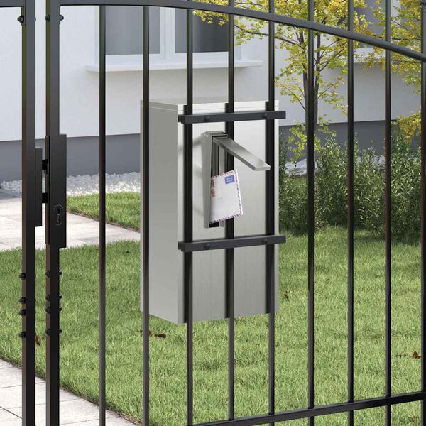 vidaXL postkast ladustamisega uksega Must 30 x 20 x 55 cm Tsinkteras