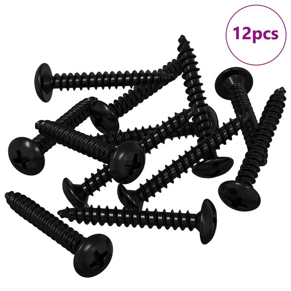 vidaXL Kruvitav Nael 12 pcs Must M4 x 28 mm Teras