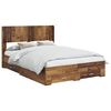 vidaXL Voode raami koos hoiuruumi ja peatoega Vana puit 120 x 190 cm