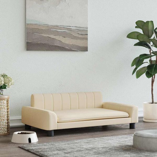 vidaXL koeravoodi, kreemjas, 90 x 53 x 30 cm, kangas