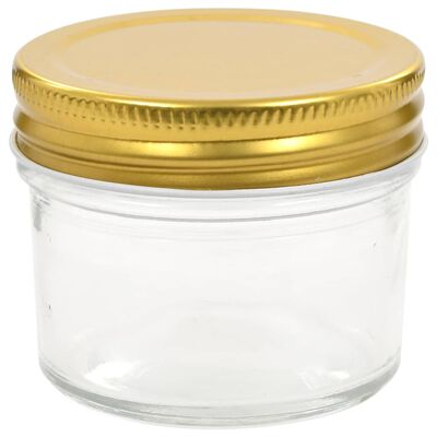 vidaXL kuldsete kaantega klaasist moosipurgid 24 tk, 110 ml