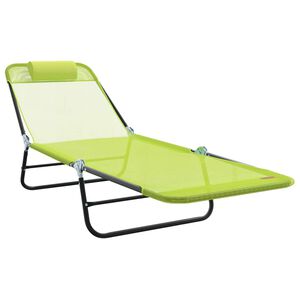 vidaXL Kokkupandav lamamistool Roheline 182 x 55 x 85.5 cm Metall