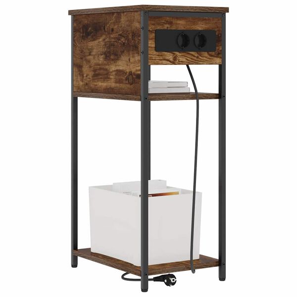 vidaXL &Ouml;&ouml;lambi kapp Suitsetatud tamm 41 x 28 x 76 cm Tehispuit