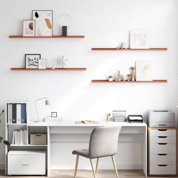 vidaXL Seinariiul riiuliga 4 pcs Punane 115 x 9 x 3 cm Tehispuit